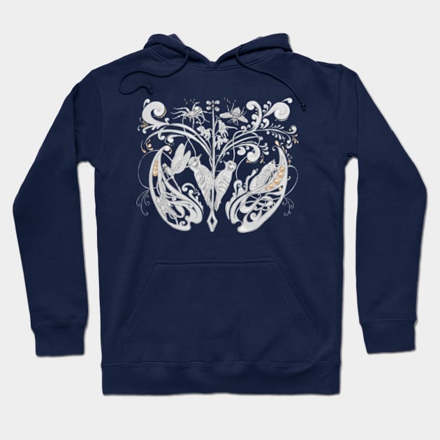 Woodland in grey with rosemaling Hoodie by ruthparkart